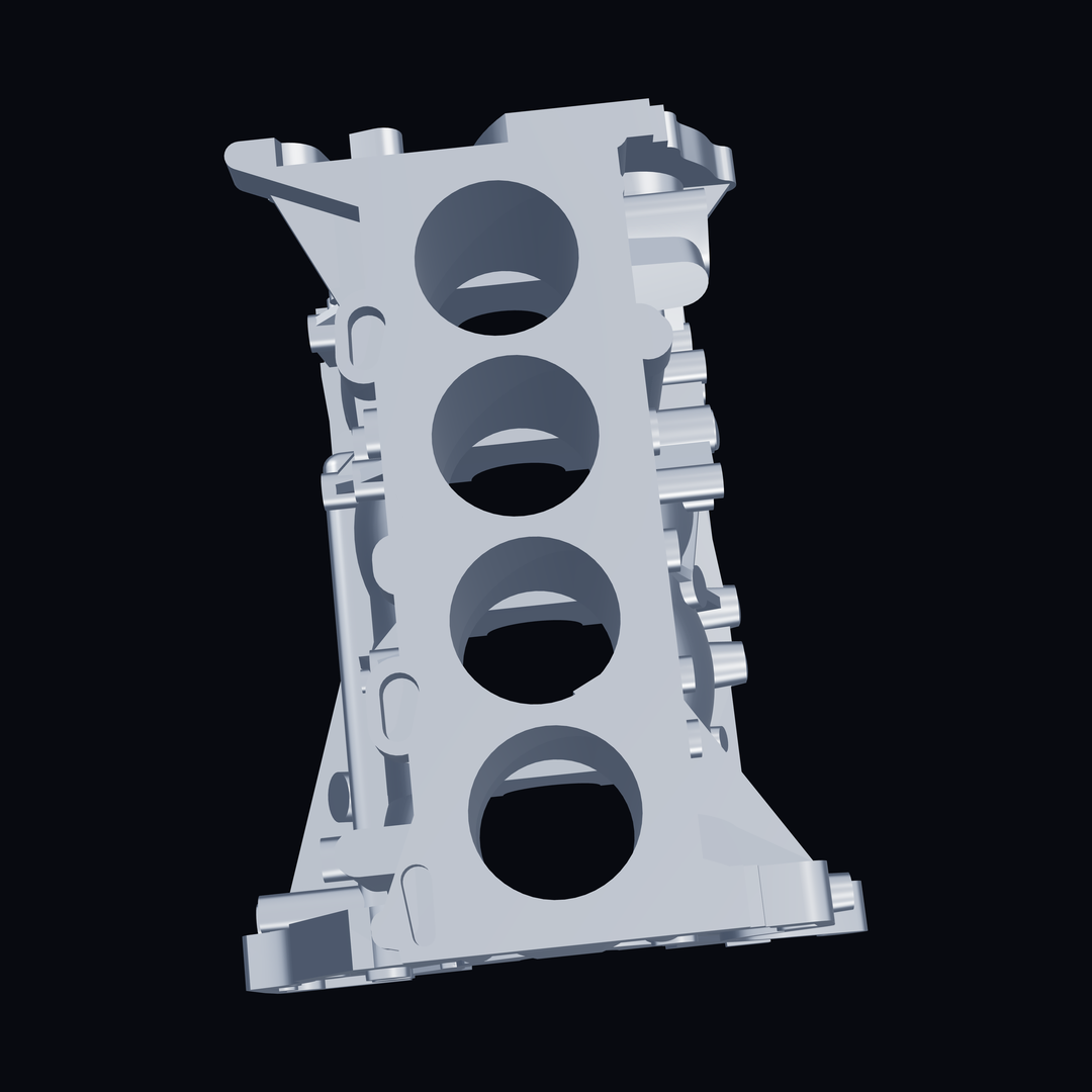 Closed-deck billet SR20 block render